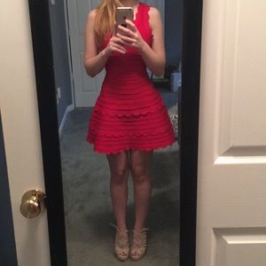 Aqua Scallop Bandage Dress